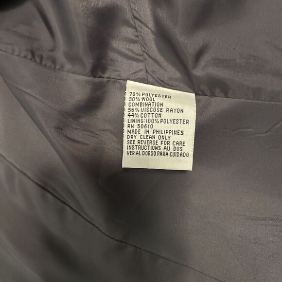 Vintage Le Suit Womens Sz 10P Jacket Gray Blazer Single Breasted Polyester Wool - Picture 8 of 8